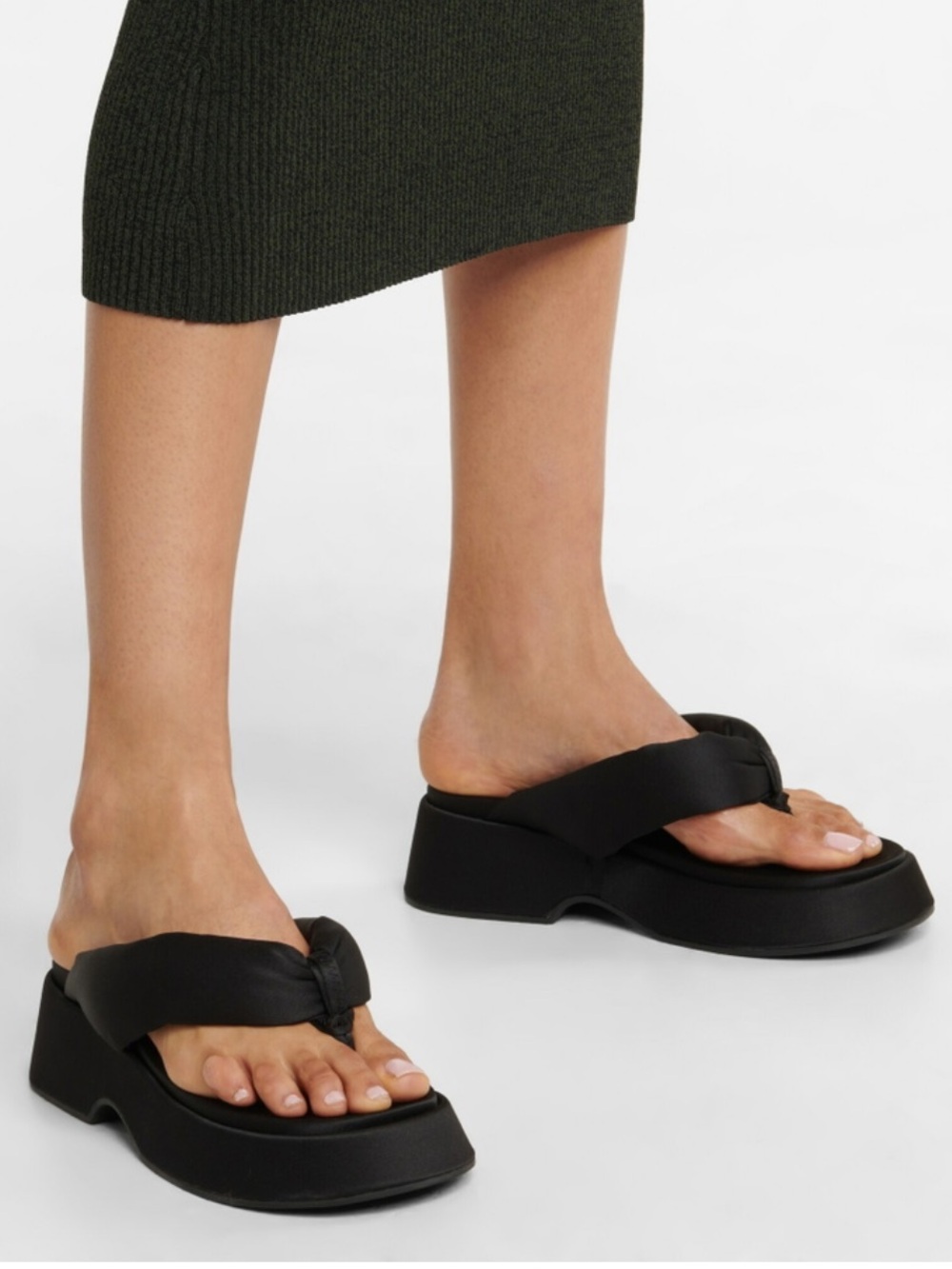 Ganni Black Platform Retro Thong Sandals Size 41